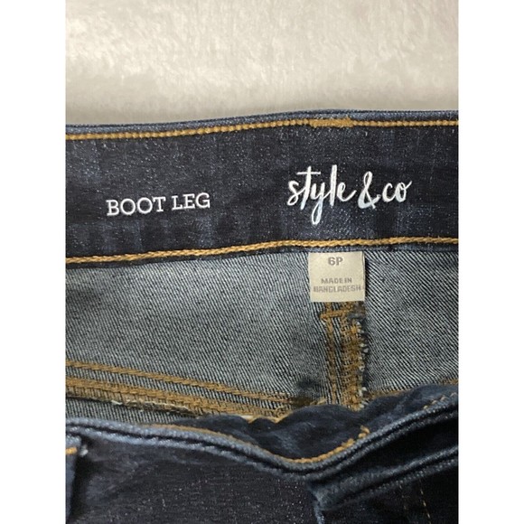 Style & Co Boot Leg Womens Blue Denim‎ Stretch Jeans Size 6P - Picture 3 of 14